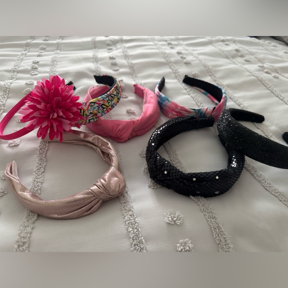 Stylish Girls Headband Set - Pink, Black, and Multicolor from Dori Creations